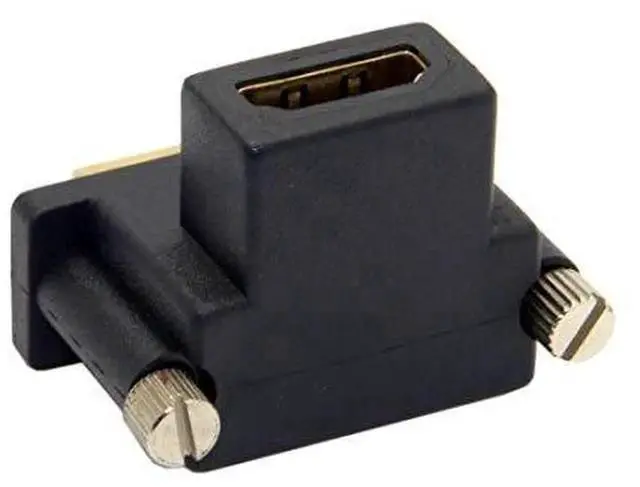 Alt view image 6 of 7 - 90° Upward Angled DVI Male to HDMI Female Bidirectional Adapter, Gold-Plated HDMI DVI-D Video Converter for PCs, Monitors, HD TVs & Projectors