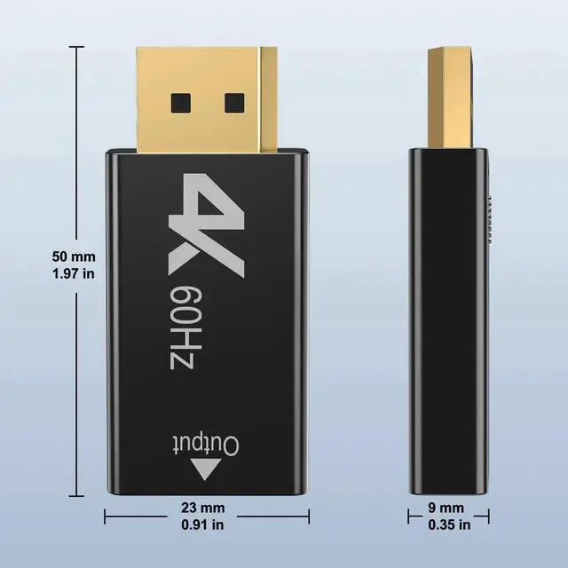 Alt view image 3 of 7 - 2 Pack 4K 60Hz DisplayPort to HDMI Adapter, Unidirectional DP Male to HDMI Female Converter Gold-Plated Connector for Laptop Desktop Monitor HDTV Projector