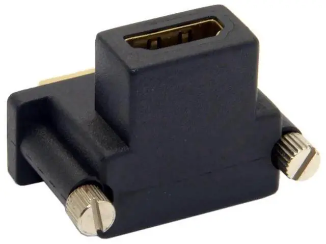 Alt view image 2 of 6 - 90 Degree Up Angled DVI 24+1 Male to HDMI Female Adapter, Bidirectional HDMI DVI Converter Gold-Plated Connector for Computer Monitor HDTV