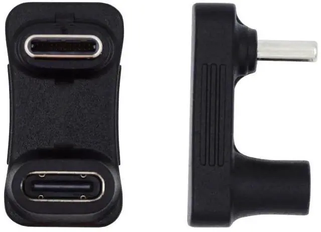 Alt view image 3 of 7 - 10Gbps USB3.0 Type C Male to Female Adapter, Opposite U-Shape Back Angled USB-C Elbow Converter Support Power Data 4K Video, Compatible with Steam Deck, Phone, Laptop