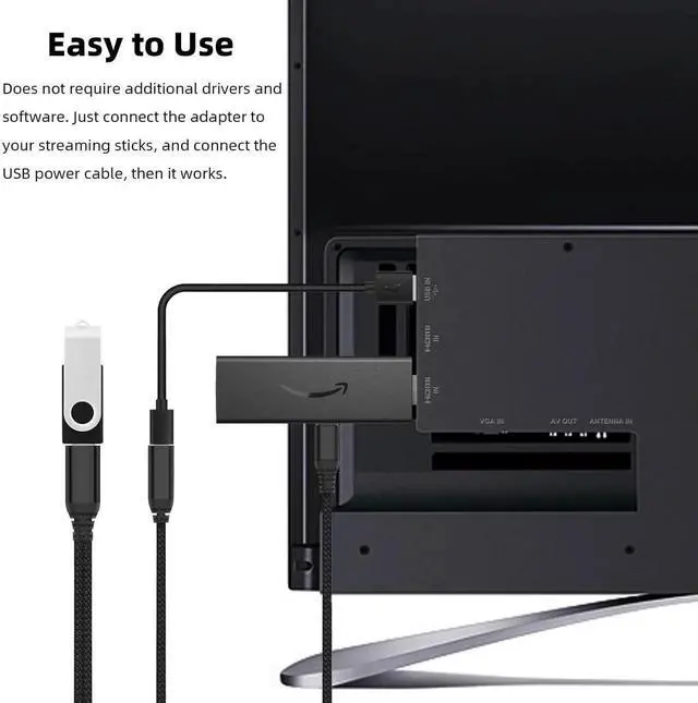 Alt view image 5 of 6 - 2 Pack Powered Micro USB OTG Cable, Micro USB Male to USB A Female Adapter Cord for Fire TV Stick 4K, Simultaneous Power Supply & Data Transfer, Black for Android Phones, Tablets & Micro USB Host Devi