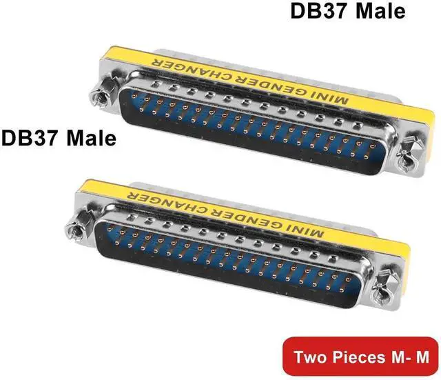 Alt view image 2 of 7 - 2 Pack DB37 37 Pin Male to Male Gender Changer, D-SUB 37Pin Serial Cable Coupler Adapter Connector