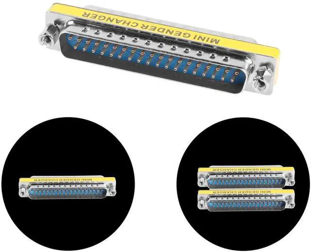 Alt view image 3 of 7 - 2 Pack DB37 37 Pin Male to Male Gender Changer, D-SUB 37Pin Serial Cable Coupler Adapter Connector