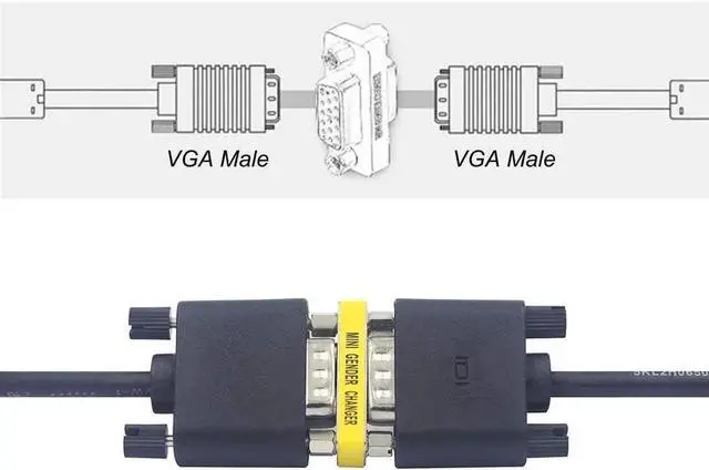Alt view image 4 of 6 - 2 Pack HD15 VGA Female to Female Coupler, SVGA Mini Gender Changer VGA Cable Extender Adapter for Monitor PC Laptop Projector