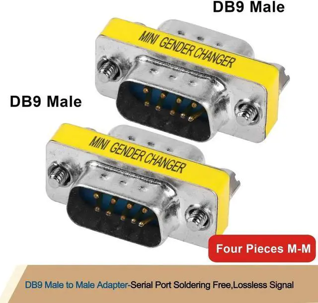 Alt view image 5 of 7 - 4 Pack DB9 Male to Male Gender Changer, D-SUB 9 Pin RS232 Serial Port Coupler Adapter for Industrial Serial Equipment