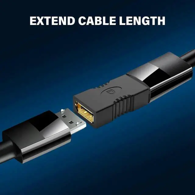 Alt view image 2 of 7 - 2 Pack Gold-Plated DisplayPort Female to Female Coupler, DP Cable Extender Adapter Support 4K@60Hz, 3D Video & DP Ethernet for Monitor PC Projector