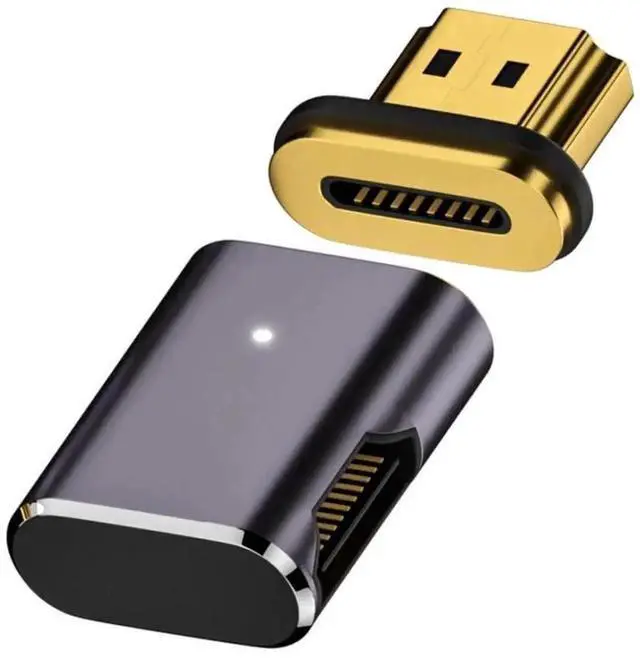 Main image of Magnetic 90 Degree Left Side HDMI 2.1 Adapter, 48Gbps High Speed Gold-Plated HDMI Male to Female Gender Changer Support 8K@60Hz, 4K@120Hz for TV, Monitor, Game Console