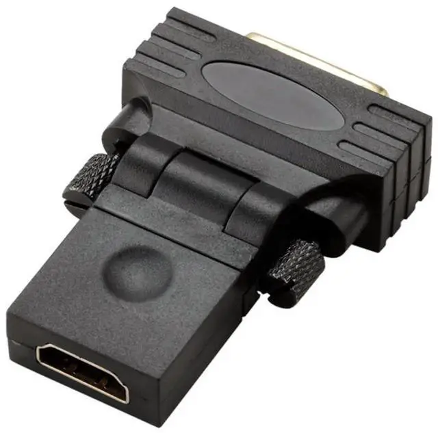 Alt view image 3 of 7 - Rotatable HDMI Female to DVI Male Adapter, 180°/360° Free Flip Gold-Plated Bidirectional HDMI DVI Converter for Computer Monitor TV