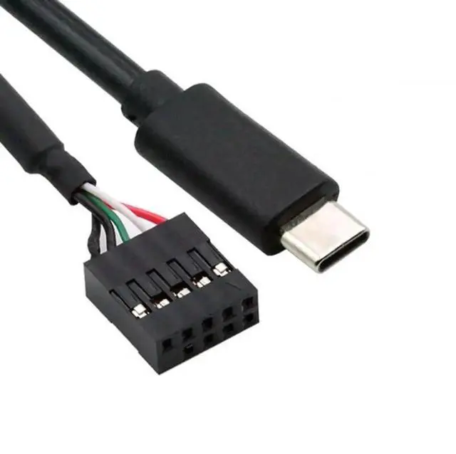 Main image of 50cm USB 2.0 Motherboard 9/10Pin Header to USB-C Cable, Internal Front Panel Type-C Wire for Mini Monitor, Sensor Panel & Camera