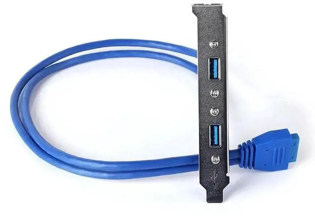 Alt view image 3 of 4 - Pro Motherboard USB 3.0 20Pin to Dual USB 3.0 Rear Chassis Baffle Cable, PCI Slot Dual USB-A Female Back Panel Expansion Wire for Desktop PC