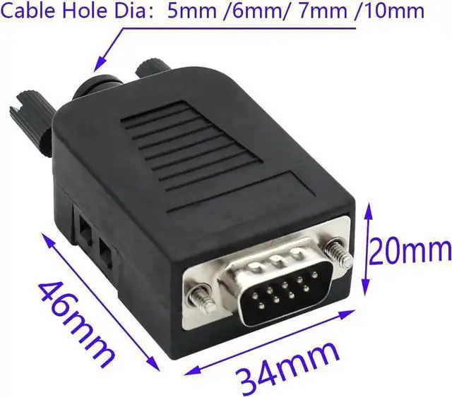 Alt view image 4 of 6 - DB9 RS232 Breakout Terminal Block Module with Housing, Solder-Free D-SUB Female Serial Port to Wiring Terminal Breakout Board Adapter