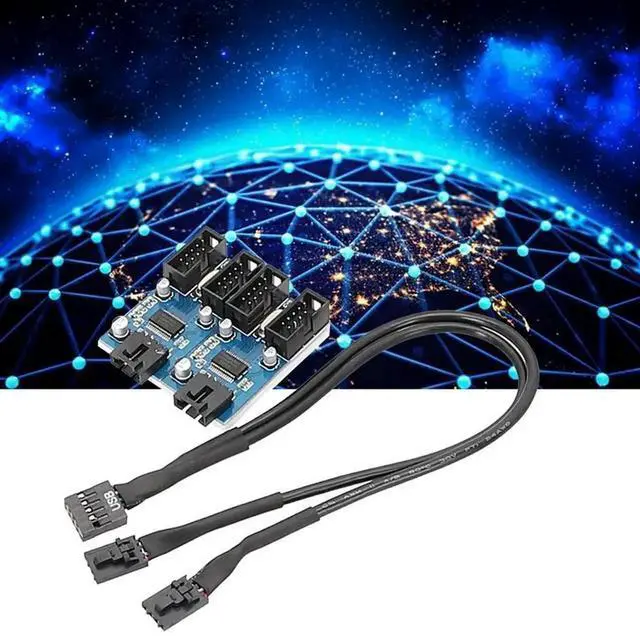 Alt view image 3 of 4 - Motherboard USB2.0 9Pin Splitter Extension Cable with Chip, 1 to 2 9Pin Header Hub Adapter for Multi Interface Shared Connection