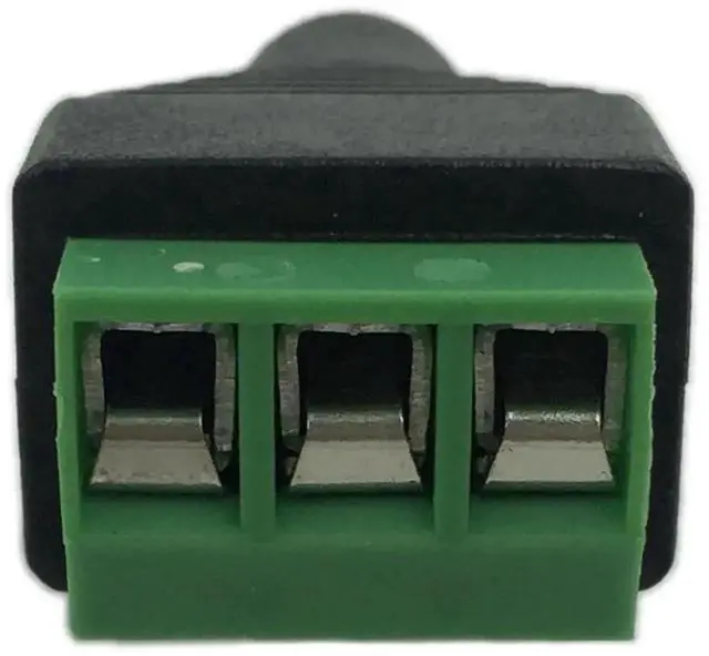 Alt view image 2 of 7 - 2 Pack Solderless 3.5mm Stereo Audio Jack to 3-Pin Screw Terminal Adapter, Female Headphone AV Balun Converter Replacement Connector
