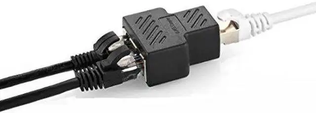 Alt view image 5 of 6 - 2 Pack RJ45 1 to 2 Port Ethernet Splitter Adapter, 8P8C RJ45 Female to Dual Female LAN Coupler Compatible with Cat5/Cat5e/Cat6/Cat7 Network Cable for Router PC Laptop