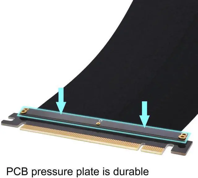 Alt view image 5 of 7 - 90 Degree PCIe X16 Flexible Riser Extension Cable, 20CM High Speed PCI Express 16x Port Adapter Compatible with FD R6 Computer Case