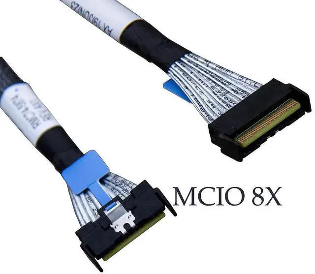 Alt view image 4 of 7 - PCIe Gen5 MCIO x8 to x8 Straight Cable, 74Pin Mini Cool Edge IO Double Male to Male Interconnect Cable, 100CM
