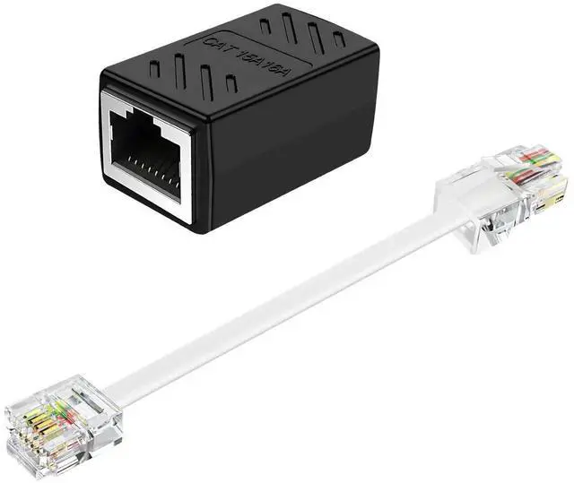 Main image of RJ45 Female 8P8C to RJ11 Male 6P4C Adapter, RJ11 to RJ45 Converter for Landline Telephone Phone Jack Connection