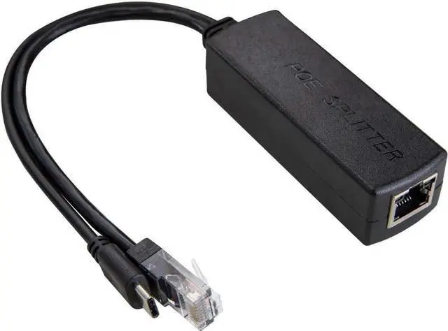 Main image of Active PoE Splitter USB-C 5V, IEEE 802.3af Compliant PoE to USB-C Adapter, Single Cable Power & Data Supply for Raspberry Pi 4, Google WiFi, USB-C Security Cameras & Smart Devices