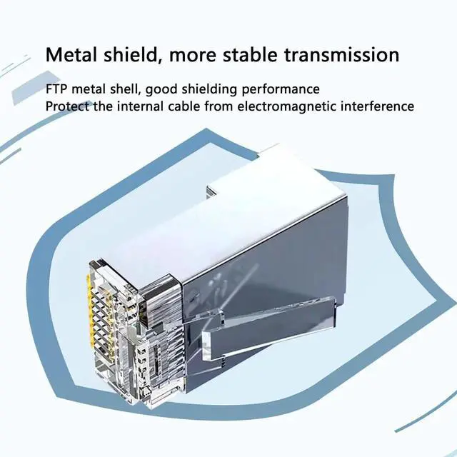 Alt view image 4 of 6 - 20 Pack Pass Through Shielded Cat6/Cat6a RJ45 Connectors, Gold Plated FTP STP Modular Plugs Fit Solid & Stranded Cat6 Cat6a Ethernet Cables