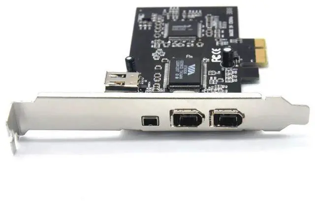 Alt view image 2 of 4 - PCIe x1 3-Port IEEE 1394A FireWire Expansion Card, PCI Express 1394 Controller with 2×6-Pin +1×4-Pin External Ports, Full & Low Profile Brackets for Desktop, DV Camcorder Video Capture & Legacy FireWi