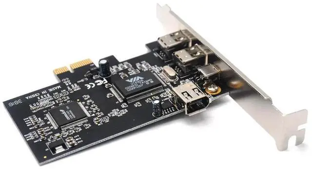 Alt view image 4 of 4 - PCIe x1 3-Port IEEE 1394A FireWire Expansion Card, PCI Express 1394 Controller with 2×6-Pin +1×4-Pin External Ports, Full & Low Profile Brackets for Desktop, DV Camcorder Video Capture & Legacy FireWi