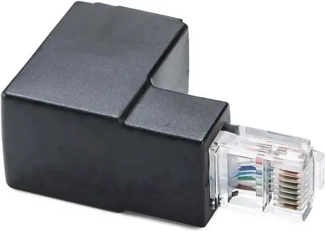 Alt view image 5 of 7 - 90° & 270° Up Angle RJ45 Ethernet Adapter, 8P8C Male to Female Cat5e Cat6 LAN Cable Right Angle Extender Connector