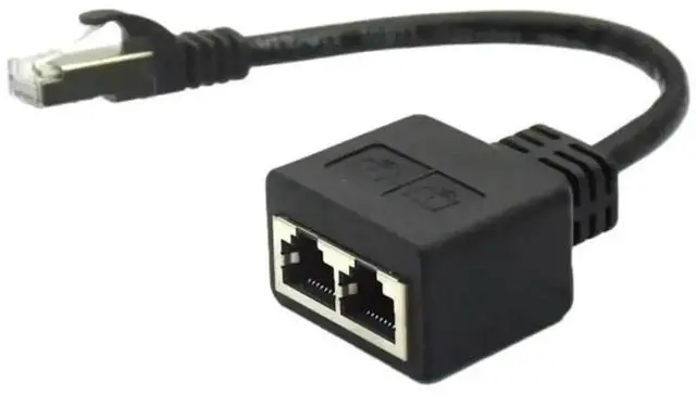 Alt view image 2 of 3 - 1 Male to 2 Female RJ45 Ethernet Splitter, CAT7 Compatible LAN Cable Extender Converter Network Connector Adapter