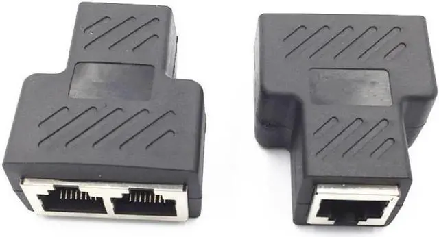 Main image of 2PCS RJ45 Splitter 8P8C Ethernet Adapter Extender Connector, Cat5e Cat6 Cat7 Compatible LAN Port Splitter for Router PC IP Camera