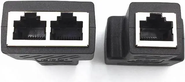 Alt view image 2 of 3 - 2PCS RJ45 Splitter 8P8C Ethernet Adapter Extender Connector, Cat5e Cat6 Cat7 Compatible LAN Port Splitter for Router PC IP Camera