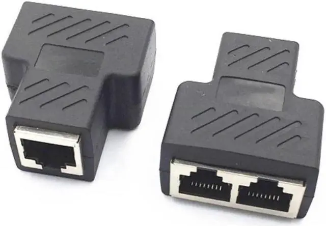 Alt view image 3 of 3 - 2PCS RJ45 Splitter 8P8C Ethernet Adapter Extender Connector, Cat5e Cat6 Cat7 Compatible LAN Port Splitter for Router PC IP Camera