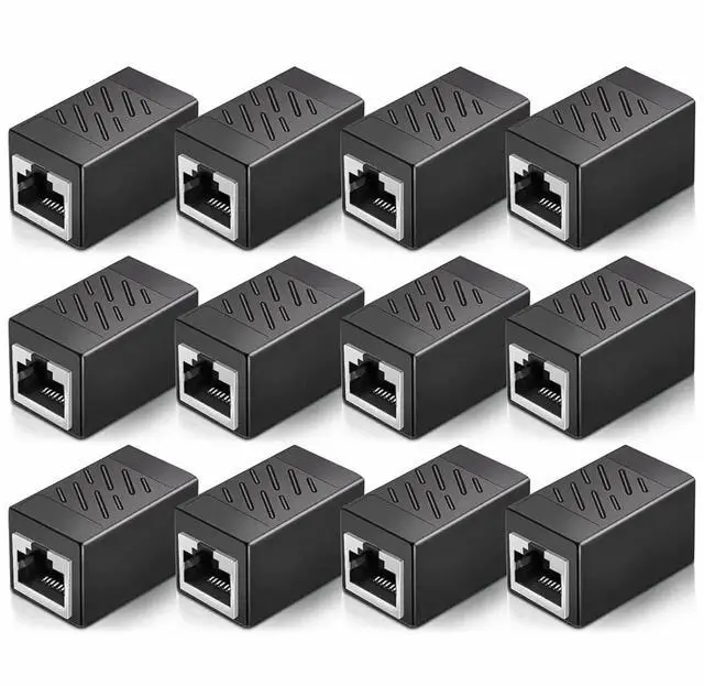 Main image of 12 Pack RJ45 Female to Female Ethernet Coupler, Cat5/Cat5e/Cat6/Cat7 Universal In-Line LAN Cable Extender Connector Adapter