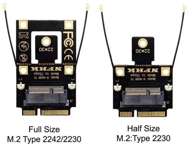 Alt view image 3 of 7 - M.2 NGFF Key-A to Mini PCI-E WiFi Converter Adapter, M2 to Mini PCIe Riser Card Compatible with Intel 7260/8265/9260 WiFi6 WiFi7 AC Bluetooth Wireless Cards