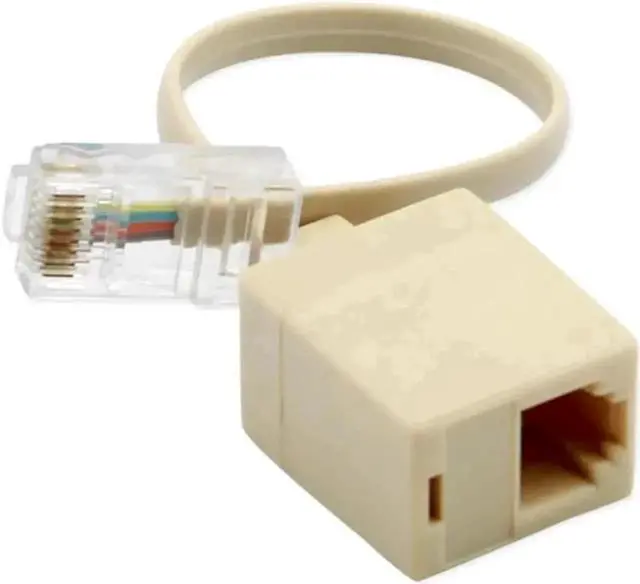 Alt view image 2 of 3 - 20CM RJ45 8P4C Male to RJ11 6P4C Female Adapter Cable, Telephone & Ethernet Port Converter Cord, 1 Pack