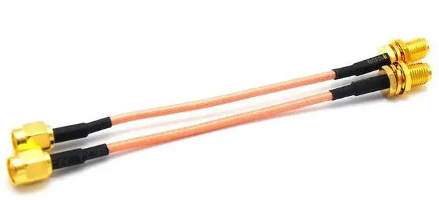 Main image of 2 Pack 90mm RP-SMA Male to RP-SMA Female Antenna Extension Cable, FPV Drone Antenna Adapter Cord