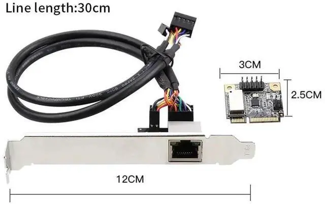 Alt view image 4 of 4 - M.2 B Key M Key Gigabit Ethernet Adapter Card, 10/100/1000Mbps M.2 to RJ45 LAN Card with Realtek RTL8111H Chip for Mini PC & Laptop