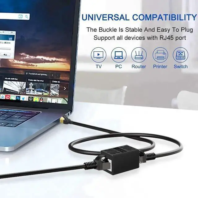 Alt view image 6 of 7 - 3 Pack Black Gigabit RJ45 In-Line Coupler, Female to Female Ethernet Cable Extender Connector, Compatible with Cat5/Cat5e/Cat6/Cat7/Cat8 LAN Cables
