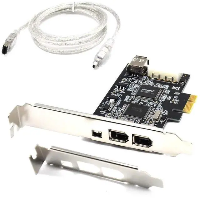 Main image of 4-Port PCIe Firewire Card IEEE 1394a Controller, 3×6Pin+1×4Pin Firewire 400/800 Adapter with Low Profile Bracket & Cable, Supports Windows 7/8/10 & Mac OS for DV Camcorders and Firewire Peripherals