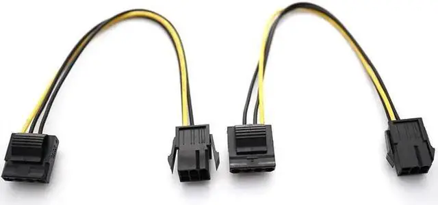 Alt view image 2 of 4 - IDE 4Pin Molex Female to 6Pin PCIe Female Power Adapter Cable, Molex to PCI-E GPU Converter Cord for Graphics Video Card (1 Pack)