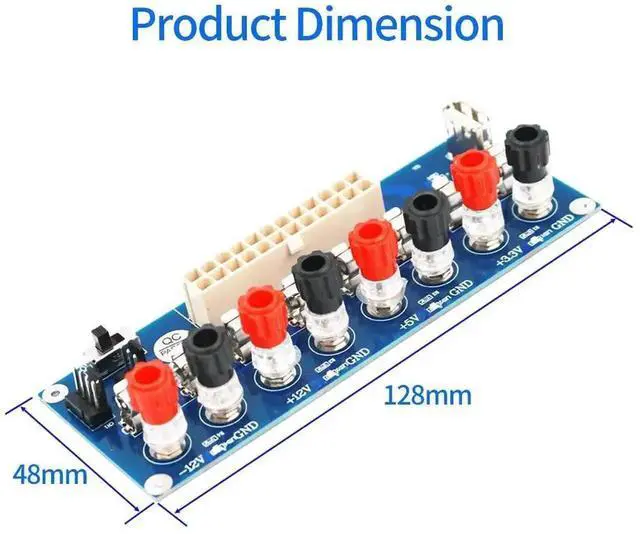 Alt view image 2 of 7 - 2 Pack Blue ATX 20/24Pin PSU Breakout Board with USB 5V Output, Desktop Chassis Power Supply Takeout Terminal Module for Lab Testing