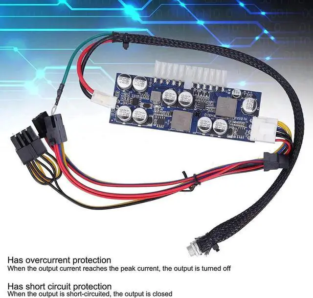 Alt view image 5 of 6 - LDA300WL Power Supply Adapter Board, Straight Plug 12V 300W Desktop Converter for Small ATX Mainboard, Overload & Short Circuit Protection