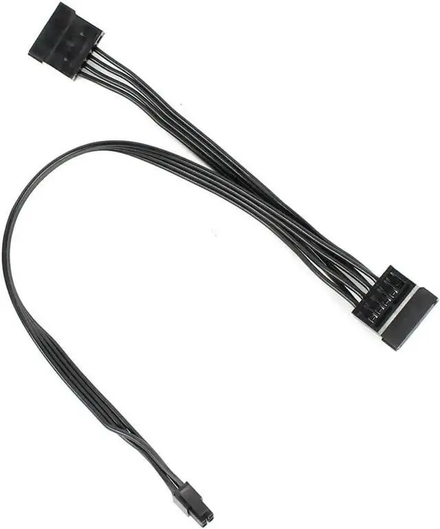 Alt view image 3 of 5 - 45cm Type4 Mini 4 Pin to Dual SATA Power Cable, ATX Mini 4P to 2 SATA SSD/HDD Power Supply Cord Compatible with Lenovo M410 M415 M425 B415 M610 M710 M4200R Motherboard