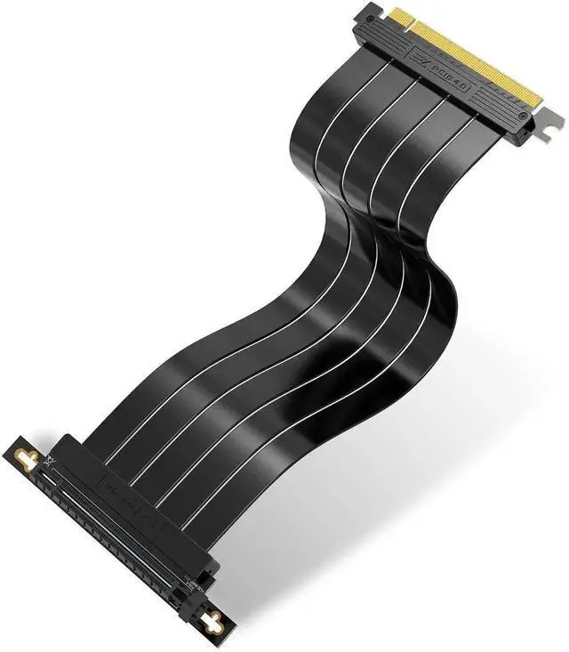 Main image of 30cm (11.8in) Right Angle PCIe Gen4 x16 GPU Riser Cable, High Speed Flexible PCI Express 4.0 Graphics Card Extension Cord
