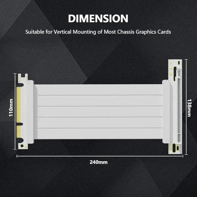 Alt view image 4 of 7 - 200mm PCIe 4.0 x16 Flexible GPU Riser Cable, 90 Degree EMI Shielded PCI Express 4.0 Extender Cord with TPE Sleeves, Backward Compatible with PCIe 3.0/2.0