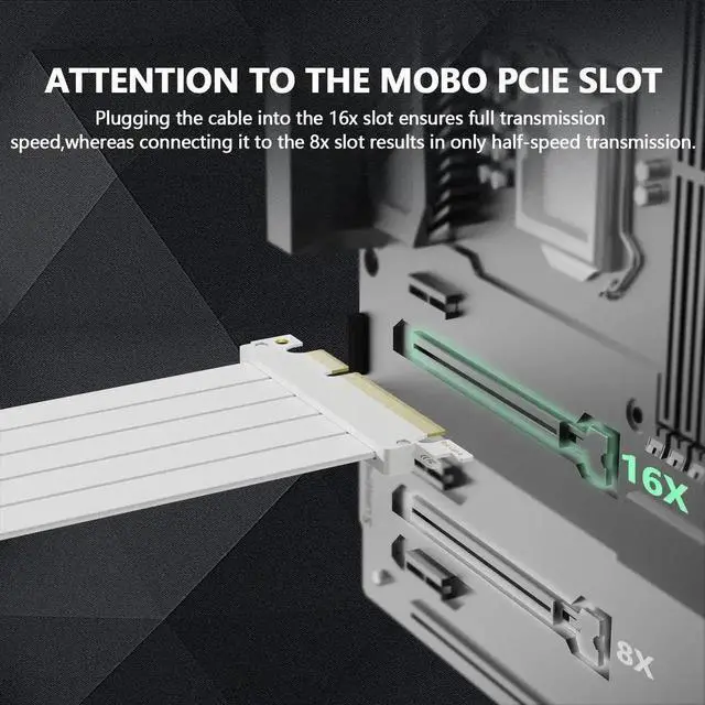 Alt view image 3 of 7 - 200mm 90-Degree PCIe 4.0 x16 GPU Riser Cable, EMI Shielded Flexible PCI Express 4.0 Extender with 30AWG Wires & TPE Sleeves, Backward Compatible PCIe 3.0/2.0
