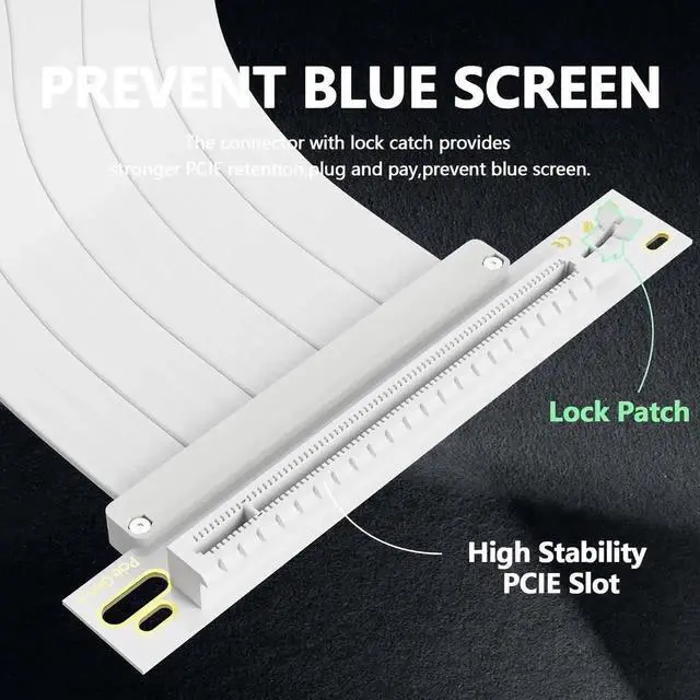 Alt view image 6 of 7 - 200mm 90-Degree PCIe 4.0 x16 GPU Riser Cable, EMI Shielded Flexible PCI Express 4.0 Extender with 30AWG Wires & TPE Sleeves, Backward Compatible PCIe 3.0/2.0