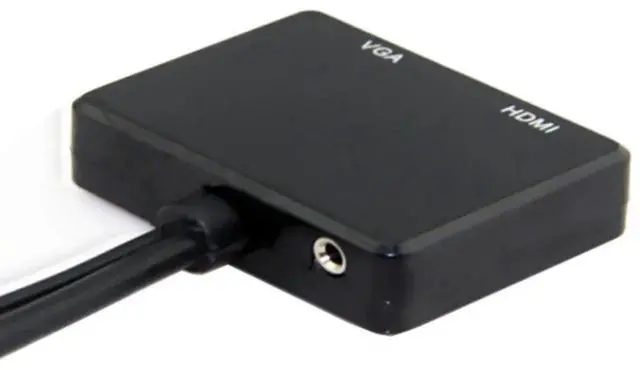 Alt view image 2 of 7 - HDMI Input to VGA + Dual HDMI Female Splitter Converter with Audio Jack, Multi-Signal Video Adapter for HDTV PC Monitor Laptop