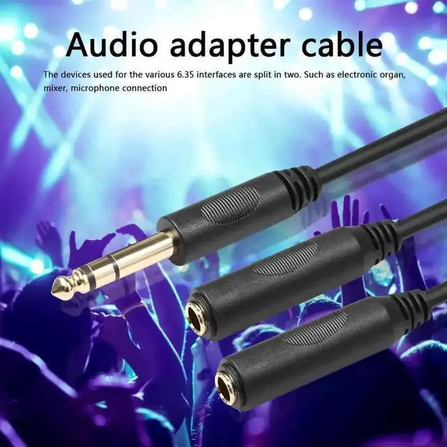 Alt view image 3 of 3 - 6.35mm 1/4 Inch Male to Dual 1/4 Female Stereo Audio Splitter Adapter Cable