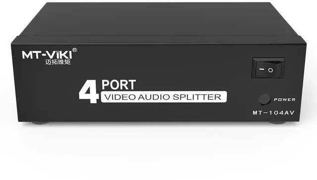 Alt view image 3 of 6 - MT-VIKI 1 in 4 Out 3 RCA Splitter Composite AV Video Audio Distribution Splitter for DVD VCR Camera STB