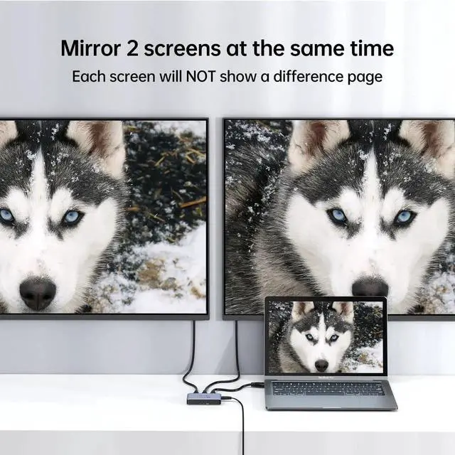 Alt view image 2 of 7 - MT-VIKI Aluminum HDMI 2.1 1 in 2 Out Mirror Splitter 40Gbps 8K@60Hz 4K@120Hz HDCP2.3 EDID Non-Bidirectional Dual Monitor Splitter