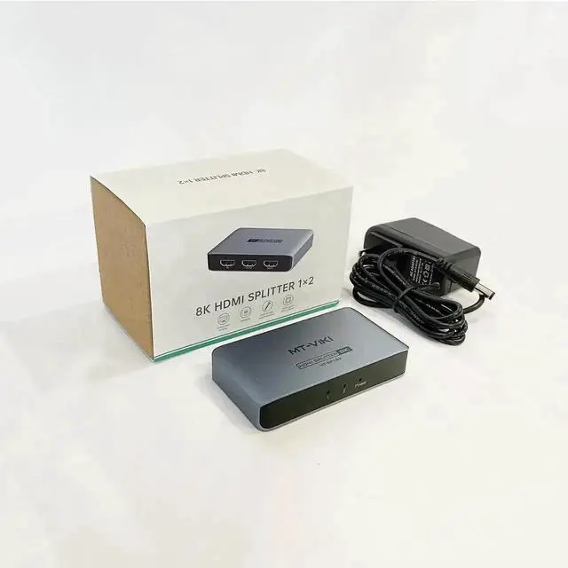Alt view image 4 of 6 - MT-VIKI Aluminum HDMI 2.1 1 in 2 Out Mirror Splitter 40Gbps 8K@60Hz 4K@120Hz HDCP2.3 EDID Non-Bidirectional Dual Monitor Splitter